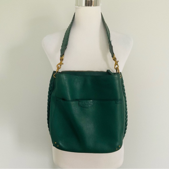 American Leather Co. Handbags - American Leather Co Deep Emerald Shoulder Purse with Whipstitched Sides & Handle